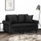 vidaXL Canapea cu 2 locuri cu pernuțe, negru, 120 cm, piele ecologică 3200925