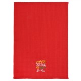 Prosop Bucătărie, Model Christmas, Culoare Roșu, Dimensiune 60x40cm, Compoziție 70% Bumbac 30% Poliester