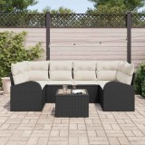 Cumpara ieftin Set de canapele pentru grădină 7 pcs Negru 55 x 55 x 37 cm