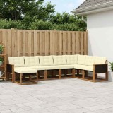 vidaXL Set de canapele de exterior cu pernă 8 pcs Natural și Crem 3382134