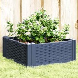 Cumpara ieftin Jardinieră de grădină cu țăruși, albastru gri, 42,5x42,5x28,5 cm, PP
