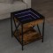 Gossi masuta de cafea cu led infinity, stejar fumuriu, 40x40x49 cm
