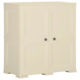 Dulap din plastic, 79x43x85,5 cm, alb angora, design de lemn