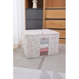 Cutie De Depozitare, Flippy, Pentru Haine, Lenjerie, Sosete Si Sutiene, Material Textil, 66L, Model Fluturasi, Roz