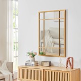 Oglinda de perete, en.casa, Colobraro, 90 x 60 cm, mdf, auriu, dreptunghiulara HausGarden Leisure, [en.casa]