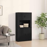 Cumpara ieftin Bufet Stejar Negru 80 x 33 x 150 cm Lemn prelucrat