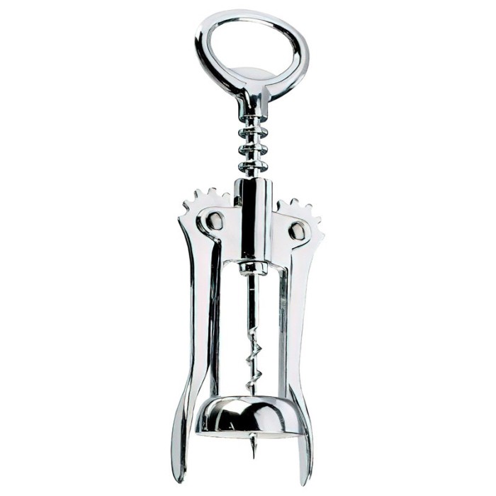 Tirbuson pentru vin, cu aripi, cromat, 17 cm