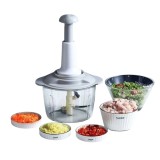 Feliator manual pentru legume, Alb, cu bol transparent