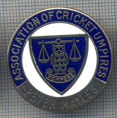 AX 274 INSIGNA -ASSOCIATION OF CRICKET UMPIRES -PETER MAYLES foto