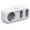 Triplu stecher cu USB Tessan TS-324, 16A, 2xUSB 2.4A