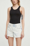 Levi&#039;s pantaloni scurti jeans femei, neted, high waist