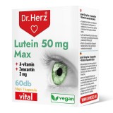 Capsule vegane cu Luteina Max 50 mg, zeaxantina si vitamina A Dr Herz 60 buc