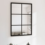 Oglinda Perete Neagra 60x40 cm Metal vidaXL Orizontala Verticala