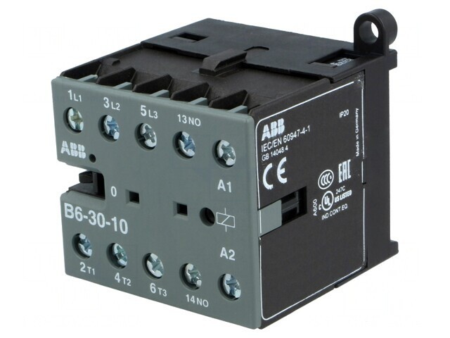 Contactor 3P 6A 220-240V NO x3 Auxiliare NO