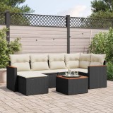Cumpara ieftin Gossi set canapele de gradina cu perne, 7 piese, negru, poliratan