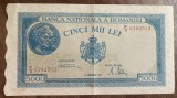 B11 91 - Bancnota foarte veche - Romania - 5000 lei - emisiune 20 decembrie 1945 - filigran BNR vrtical