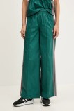 adidas Originals pantaloni Wideleg Pant culoarea turcoaz, lat, high waist, KC0677