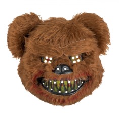 Masca Halloween Horror, Urs Infricosator, Păr Maro, Dinti Mari, Sange Pe Dinti