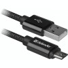Cablu Date si Incarcare USB la MicroUSB Defender USB08-03T, 1 m, 2.1A, Negru