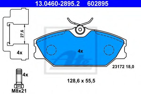 Set placute frana,frana disc RENAULT MEGANE I Break (KA0/1) (1999 - 2003) ATE 13.0460-2895.2