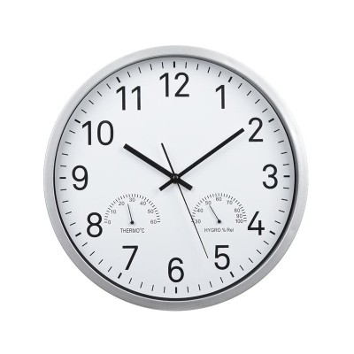 Ceas de perete, 34 cm, cu indicator de temperatura si umiditate, ATU-082957 foto