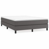 Cumpara ieftin Cadru de pat cu arcuri, gri, 140x200 cm, piele ecologica