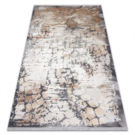 Covor LUCE 74 modern Pavaj cărămidă vintage - structural gri / muştar, 115x170 cm