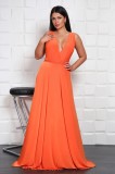 Cumpara ieftin Rochie de Seara Versatila Yves Orange Lycra, Marime Universala XS-XL, Peste 15 Moduri de Aranjare - Ideala Domnisoare de Onoare
