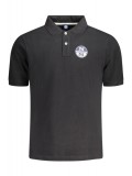 Cumpara ieftin Tricou polo barbati, cu imprimeu cu logo, Regular fit, Negru, S