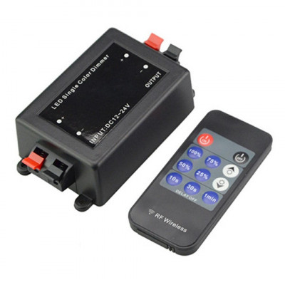 Dimmer / comutator wireless pentru Banda LED cu Telecomanda, 12V - 24V foto