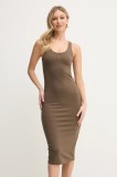 Armani Exchange rochie culoarea verde, midi, mulată, XW000820 AF13729