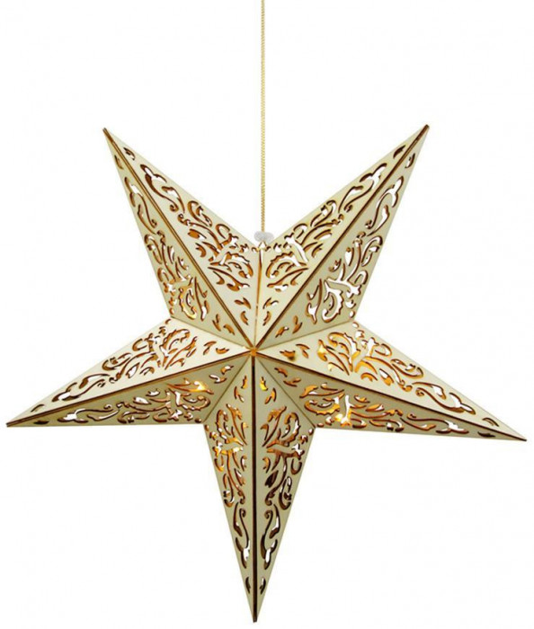 MagicHome Steaua de Crăciun, 10 LED-uri, alb cald, 3xAA, + telecomandă, 40 cm