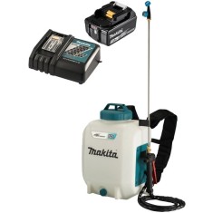 Makita DUS108Z + BL1830B + DC18RC - Pulverizator 10 l + Set acumulator si incarcator Li-Ion 18 V 3 Ah