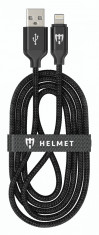 Cablu de date pentru iPhone/iPad HELMET Nylon 2M, Negru foto