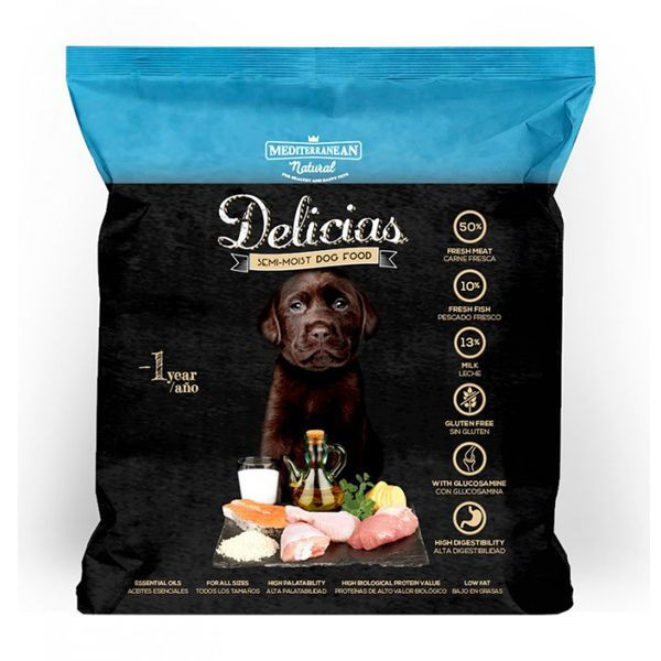 Hrană Mediterranean Semi-moist Delicias - PUPPY, 800g