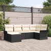 VidaXL Set de canapele pentru grădină cu pernă 6 pcs Negru Rattan poli 3354096