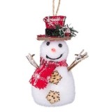 Ornament Brad Om De Zapada Spumă Alb cu Palarie 13cm, CMCLASS
