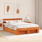 VidaXL Cadru de pat Maro ceruit 140 x 200 cm Lemn masiv de pin 3382276