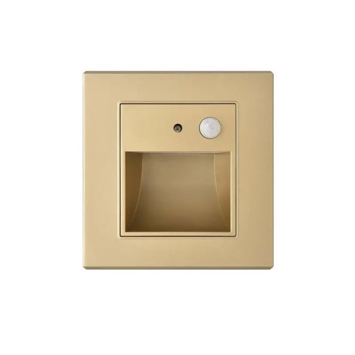 Spot led Scara cu senzor miscare si lumina, Auriu, 1W, 3000K