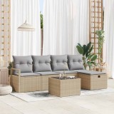 Cumpara ieftin Set de canapele pentru grădină cu pernă 6 pcs Bej Rattan poli