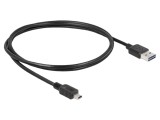 Cablu DELOCK USB 2.0 A bilateral - USB B mini aurit 1m, cod 83362