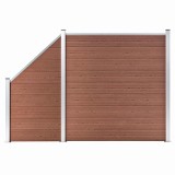 Set panouri gard, 1 patrat + 1 oblic, maro, 273x186 cm, WPC