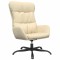 Scaun de relaxare, crem, material textil - 1