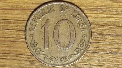 R10 Korea / Coreea de Sud - moneda de colectie exotica - 10 hwan 1959 / 4292 - foarte greu de gasit - prima moneda sud koreana dupa razboiul korean foto