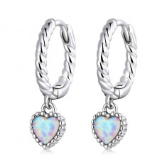 Cercei din argint -OPAL HEART - ARG90A