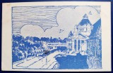 Arad 1925 - Palatul Cultural - printata, circulata la Timisoara, 2 timbre intacte, stampile lizibile, Necirculata, Fotografie
