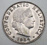 1.380 ELVETIA 20 RAPPEN 1934 B