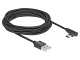 Cablu USB 2.0 DELOCK 3m USB A la USB C 90&deg; st&acirc;nga/dreapta cod 80033