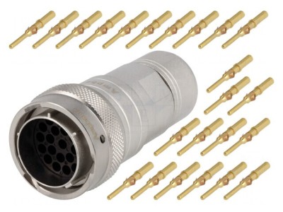 Conector circular RT360 mufă tată crimpat, PIN 23 foto
