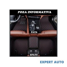 Covorase auto lux piele 5d bmw seria 7 f01 2010-&amp;gt; varianta scurta ( 5d-033 cusatura rosie ) Alta marca Alt model #7 foto